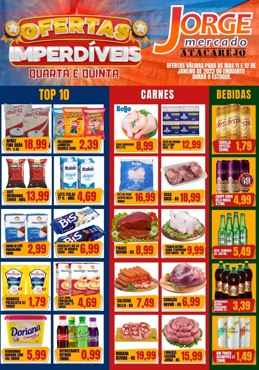 Confira as OFERTAS IMPERDÍVEIS desta quarta e quinta do Jorge Mercado