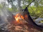 Três acampamentos são queimados com 1,8 tonelada de maconha