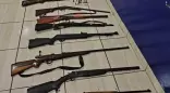 Armas encontradas com suspeito de agressões, em Sidrolândia