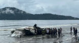 Avião de pequeno porte sofre acidente, em Ubatuba, no Litoral Norte de SP; Foto: João Mota/TV Vanguarda