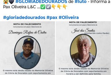 Glória de Dourados se despede do Domingos Rufino e do José o 'Pavão', Pax Oliveira informa o velório