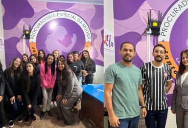 Alunos do 1&ordm; ano da Escola Estadual Vicente Pallotti visitam a Procuradoria da Mulher