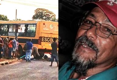 Homem é atropelado por ônibus com a neta em bicicleta elétrica e morre em MS