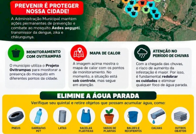 Dengue, zika e chikungunya: Jateí faz alerta para prevenção e destaca monitoramento ao mosquito 