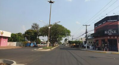 Obra feita pelo Governo do Estado na Avenida Hayel Bon Faker, em Dourados (Foto: Helio de Freitas)