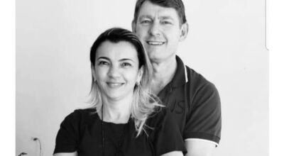 Odirlei com a esposa Cirlei: O casal morava em Ponta Porã