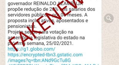 Governo de Mato Grosso do Sul desmente boatos de redução de 20% nos salários dos servidores públicos Foto: Redes sociais