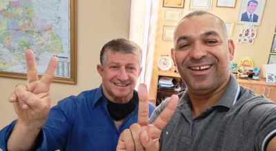 André Medeiros (d) com o prefeito Eraldo (e): Reconhecimento ao trabalho da Saúde em Jateí