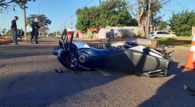 Segundo o registro policial, motocicleta foi arrastada por 20 metros. Foto: Reprodução/MarcusVinniciusCintra