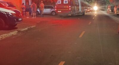 Viaturas do Corpo de Bombeiros e das Polícias Civil e Militar defronte ao hospital Maroa dos Santos Bastos, em Vicentina.