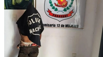 Brasileira foi levada para a 12ª Delegacia de Mulher; Foto: Polícia Nacional