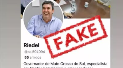 Por meio de story, governador Eduardo Riedel (PSDB) comunica que criminosos criaram perfil falso com seu nome e foto (Imagem: Reprodução/Redes sociais).
