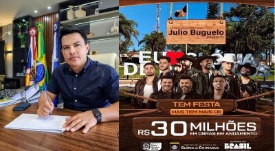 GLÓRIA DE DOURADOS - OBRAS E FESTA - Foto do prefeito: Rogério Sanches / Fátima News