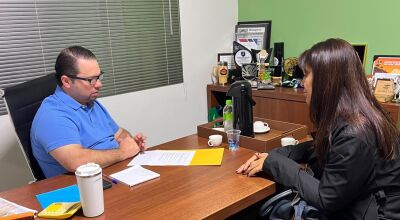 A vereadora Elizângela da Kombi esteve reunida com o deputado federal Rodolfo Nogueira