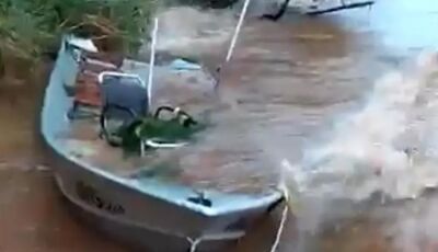 Chuva paralisa buscas por pescador que sumiu em rio após tempestade de poeira em cidade do MS