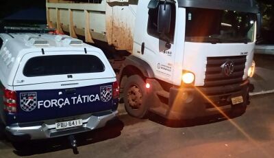 Força Tática do 14&ordm; Batalhão frustra roubo e recupera caminhão da prefeitura de Deodápolis