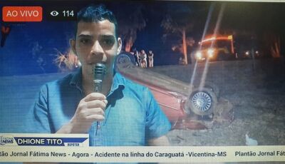LIVE: Grave acidente mobiliza Bombeiros de Fátima do Sul em capotamento no Caraguatá em Vicentina