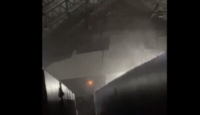 Chuva forte destruiu parte do telhado do CSU em Dourados, veja VÍDEO e mais fotos dos estragos