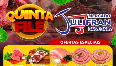 Veja as OFERTAS da Quinta Filé do Mercado Julifran e neste sábado tem Dia "J" em Fátima do Sul