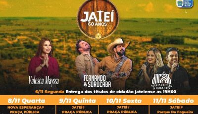 Jateí anuncia atrações e programação oficial de seu aniversário de 60 anos
