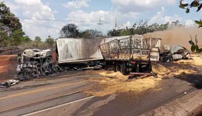 TRAGÉDIA: 02 morrem em acidente com caminhões incendiados