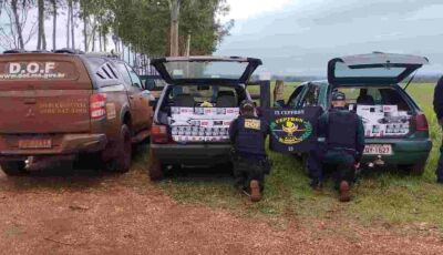 Polícia apreende carros carregados com R$ 60 mil em cigarros ilegais na MS-379 em Dourados