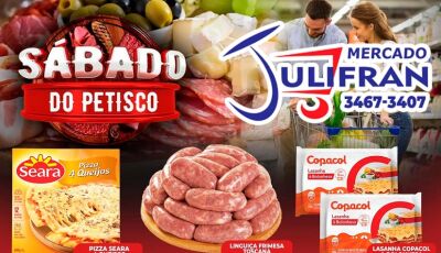 Confira as ofertas do SÁBADO do PETISCO no Mercado Julifran em Fátima do Sul