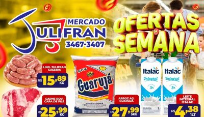 Confira as OFERTAS da SEMANA e neste sábado tem DIA 'J' do Mercado Julifran em Fátima do Sul