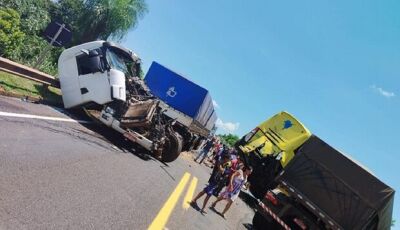 Carretas se chocam e ônibus cai em barranco perto de MS; há feridos graves