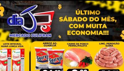 HOJE tem Dia 'J' com tudo abaixo do preço no Mercado Julifran, confira as OFERTAS em Fátima do Sul