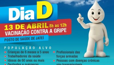 Jateí promove Dia 'D' de vacinação contra a gripe neste sábado, dia 13; confira os pontos