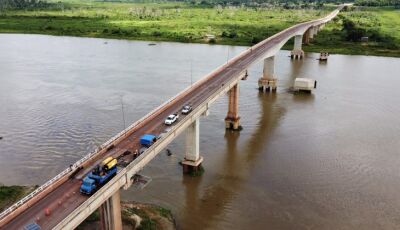 Ponte sobre rio Paraguai passa por 2ª etapa de concretagem neste fim de semana e ficará interditada
