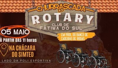 Vem aí a Churrascada do Rotary em prol do banco de cadeiras de rodas!