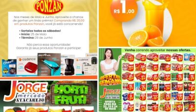 Com sorteios e copo de suco a R$ 1 real, confira as OFERTAS desta quarta até sexta no Jorge Mercado