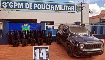 Polícias Militar e Civil apreendem 400 quilos de maconha e recupera veículo entre Jateí e Vicentina