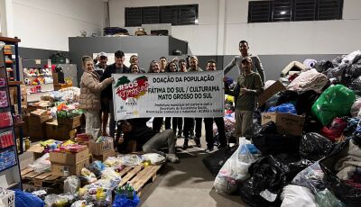 De Fátima do Sul e Culturama: Carreta com 17 toneladas de donativos chega a Roca Sales, RS