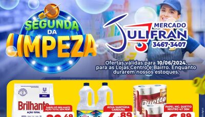 Confira as OFERTAS da SEGUNDA da LIMPEZA no Mercado Julifran em Fátima do Sul