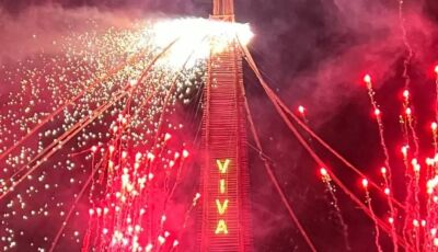 Com multidão encantada, Jateí celebra espetáculo da queima da maior fogueira do Brasil; ASSISTA