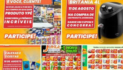 Com carro 0Km, 02 alexas, air frayer, confira as OFERTAS e sorteios do Jorge Mercado Atacarejo