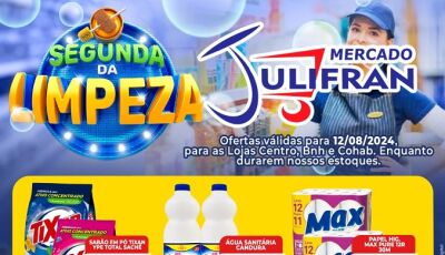 Confira as ofertas da SEGUNDA da LIMPEZA do Mercado Julifran em Fátima do Sul