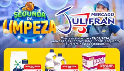 Confira ofertas da SEGUNDA da LIMPEZA no Mercado Julifran em Fátima do Sul