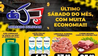 HOJE tem Dia 'J' com tudo abaixo do preço no Mercado Julifran, confira as OFERTAS em Fátima do Sul