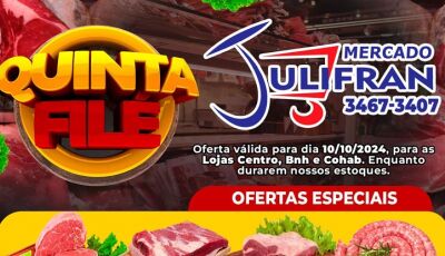 Quintou com OFERTAS da Quinta Filé e muitas promoções no açougue no Mercado Julifran em Fátima do Su