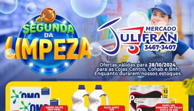 Confira as OFERTAS da SEGUNDA da  LIMPEZA no Mercado Julifran em Fátima do Sul