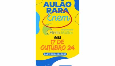 Escola Filinto Muller de Fátima do Sul promove aulão gratuito em preparação para o Enem