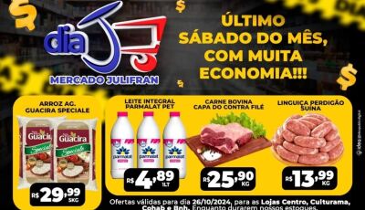 Com contra filé a R$ 25,90; veja as OFERTAS do Dia 'J' com tudo abaixo do preço no Mercado Julifran