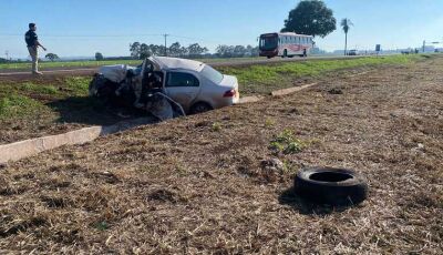 Motorista é socorrido em estado grave após dormir ao volante e causar acidente na BR-262