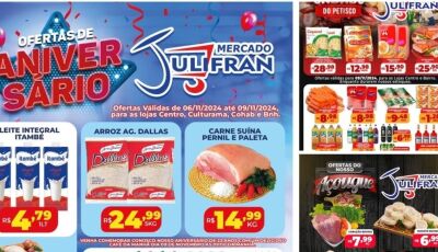 HOJE é aniversário de 23 anos do MERCADO JULIFRAN e terá muitas OFERTAS e SORTEIOS, confira aqui