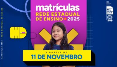 Período de pré-matrículas das escolas estaduais de MS começa nesta segunda-feira