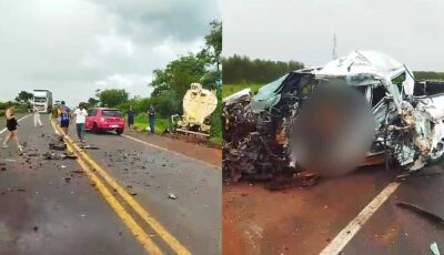 TRAGÉDIA nas ESTRADAS: Mulher morre após caminhonete bater de frente com caminhão